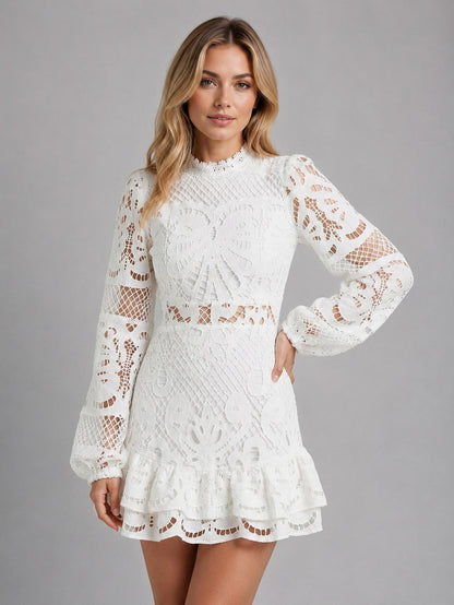 Lace Cutout Mini Dress