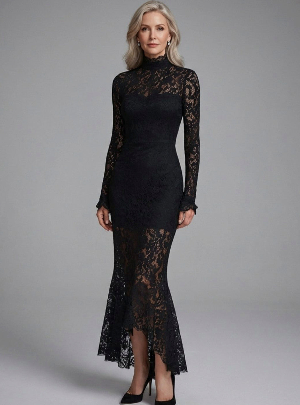 Lace Long Sleeve Maxi Dress