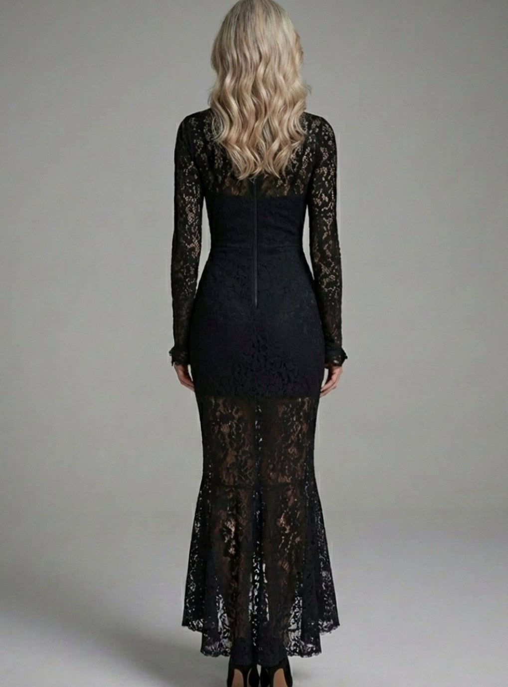 Lace Long Sleeve Maxi Dress
