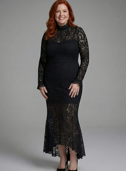 Lace Long Sleeve Maxi Dress