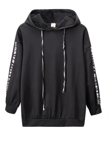 Animal Print Trim Hoodie Two Piece Set