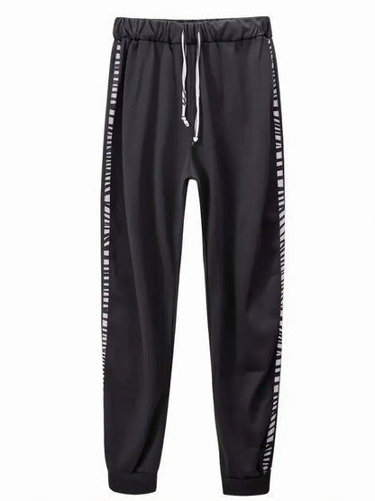 Animal Print Trim Hoodie Two Piece Set
