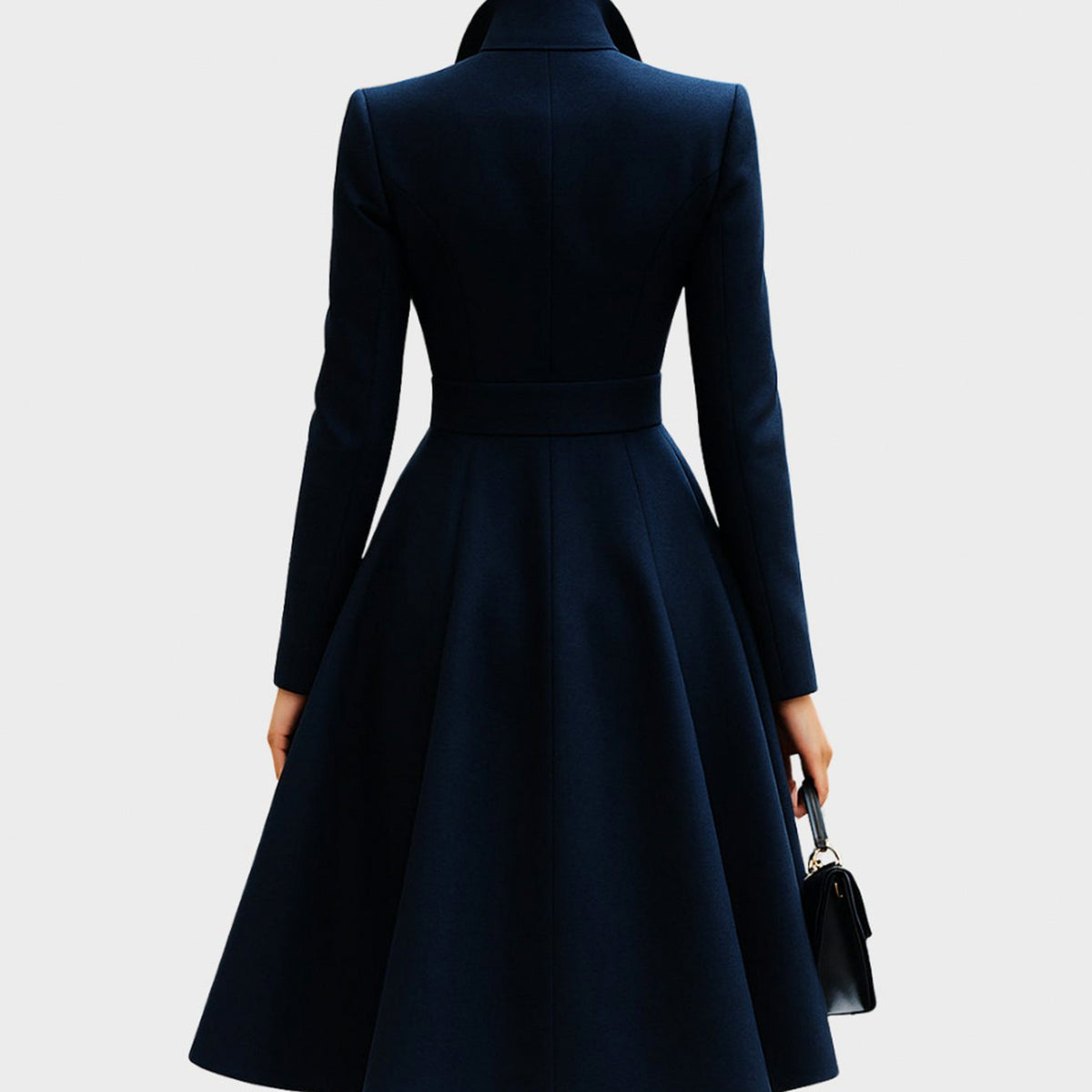 Long Sleeve Collared A-Line Coat