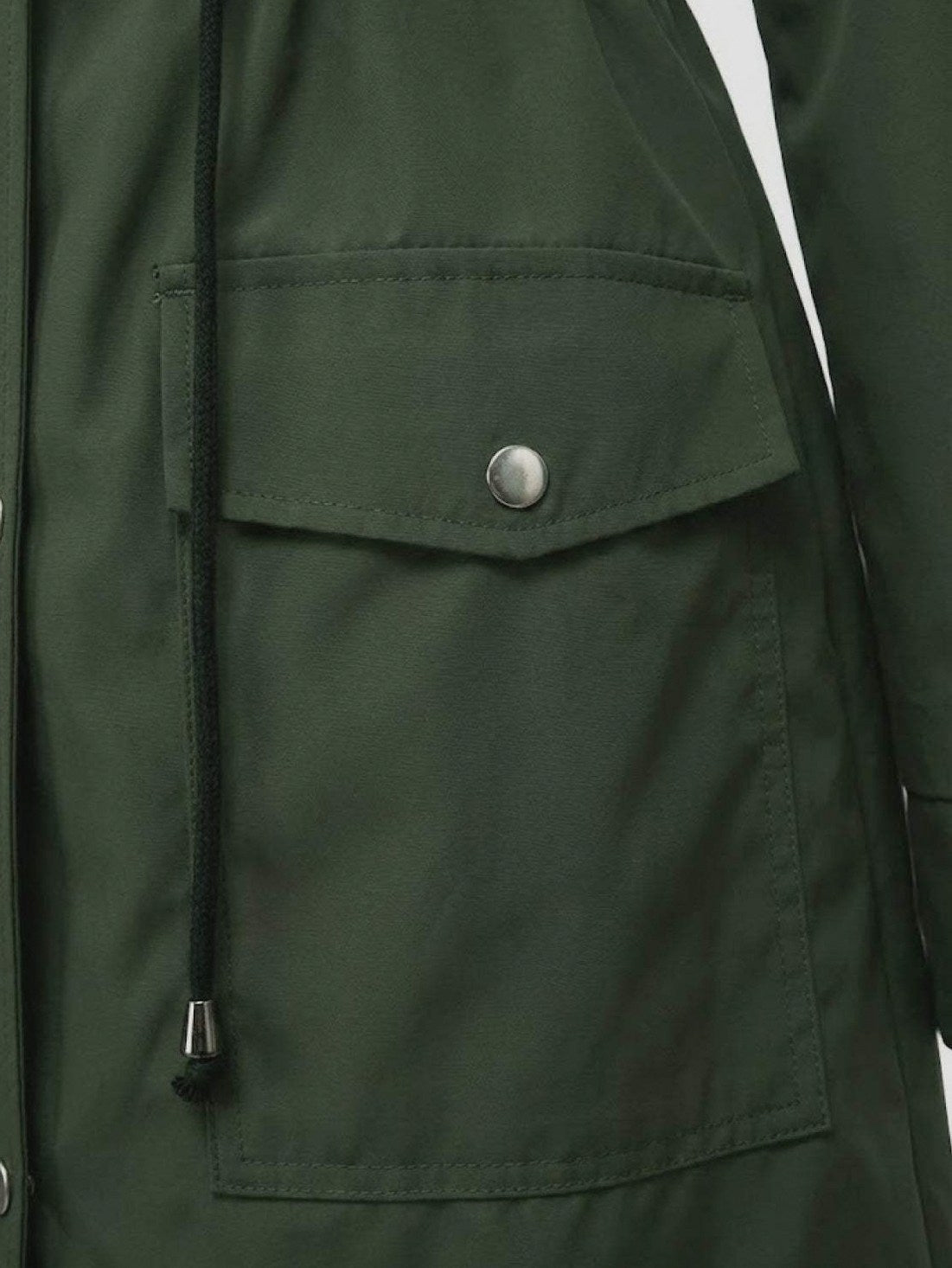 Long Sleeve Hooded Snap Button Jacket