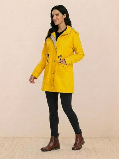 Long Sleeve Hooded Snap Button Jacket
