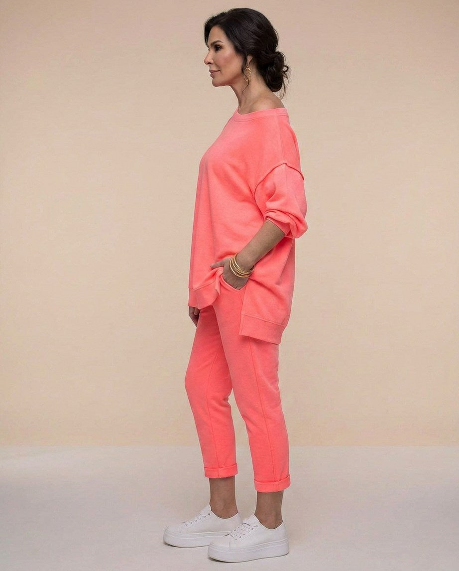 Off Shoulder Sweatshirt Matching Set