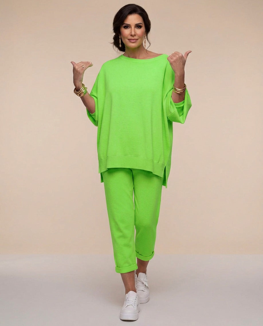 Off Shoulder Sweatshirt Matching Set