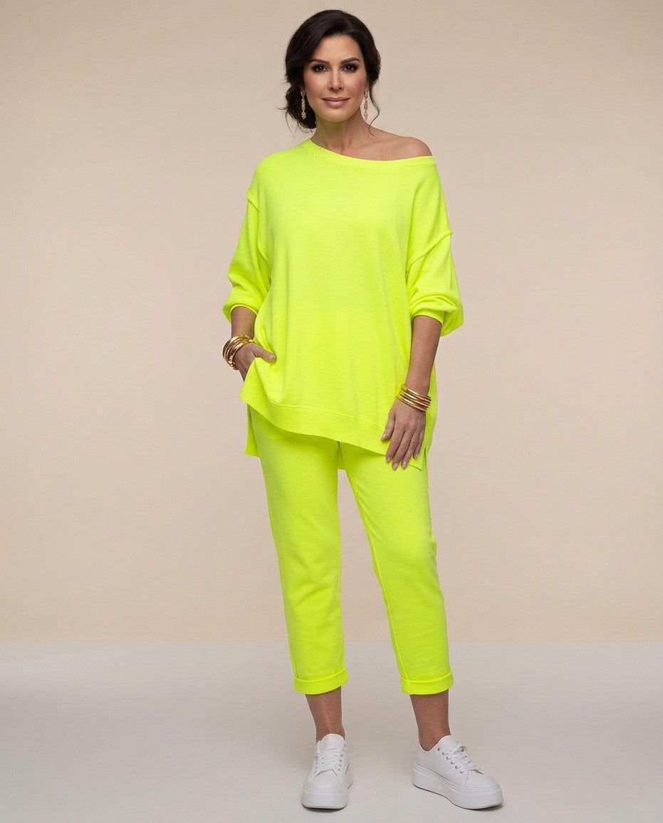 Off Shoulder Sweatshirt Matching Set