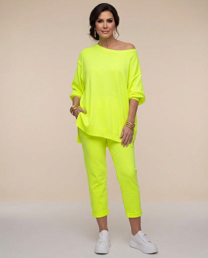 Off Shoulder Sweatshirt Matching Set