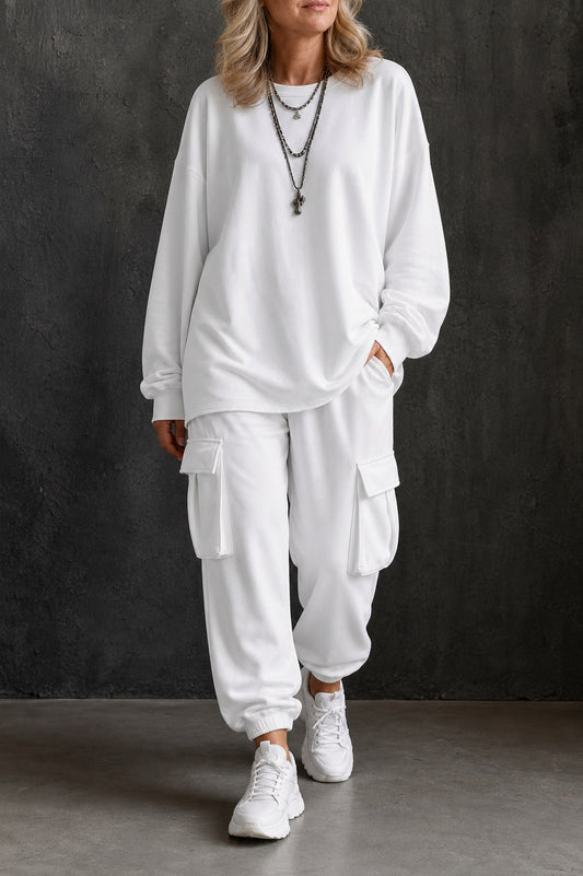 Oversized Long Sleeve Cargo Matching Set