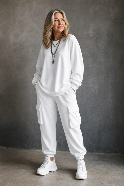Oversized Long Sleeve Cargo Matching Set