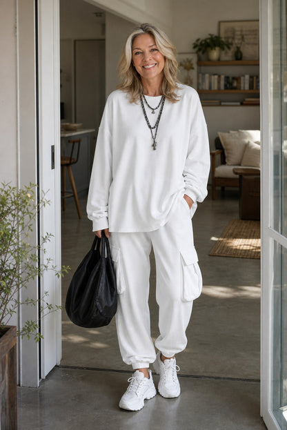 Oversized Long Sleeve Cargo Matching Set