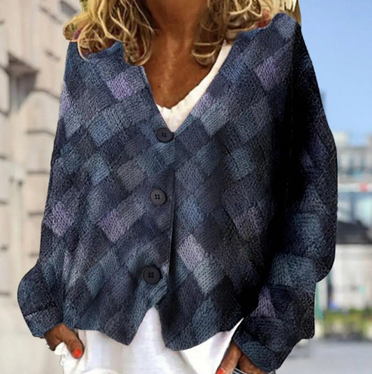 Plaid Button Front Cardigan