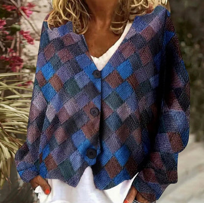 Plaid Button Front Cardigan