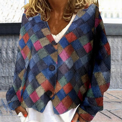 Plaid Button Front Cardigan
