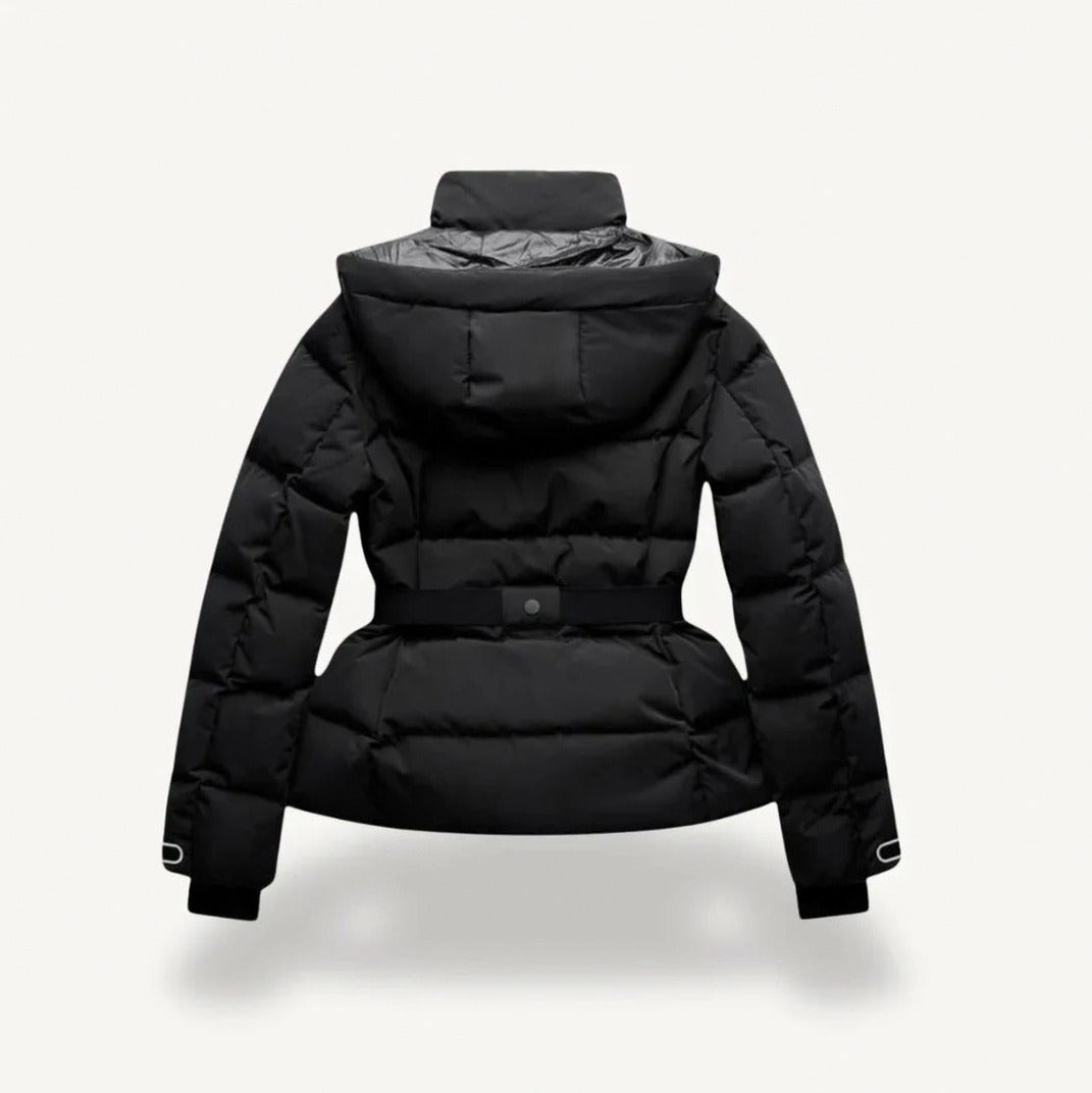 Quilted Belted Long Sleeve Puffer Jacket