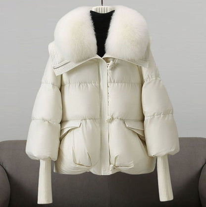 Quilted Faux Fur Collar Puffer Jacket