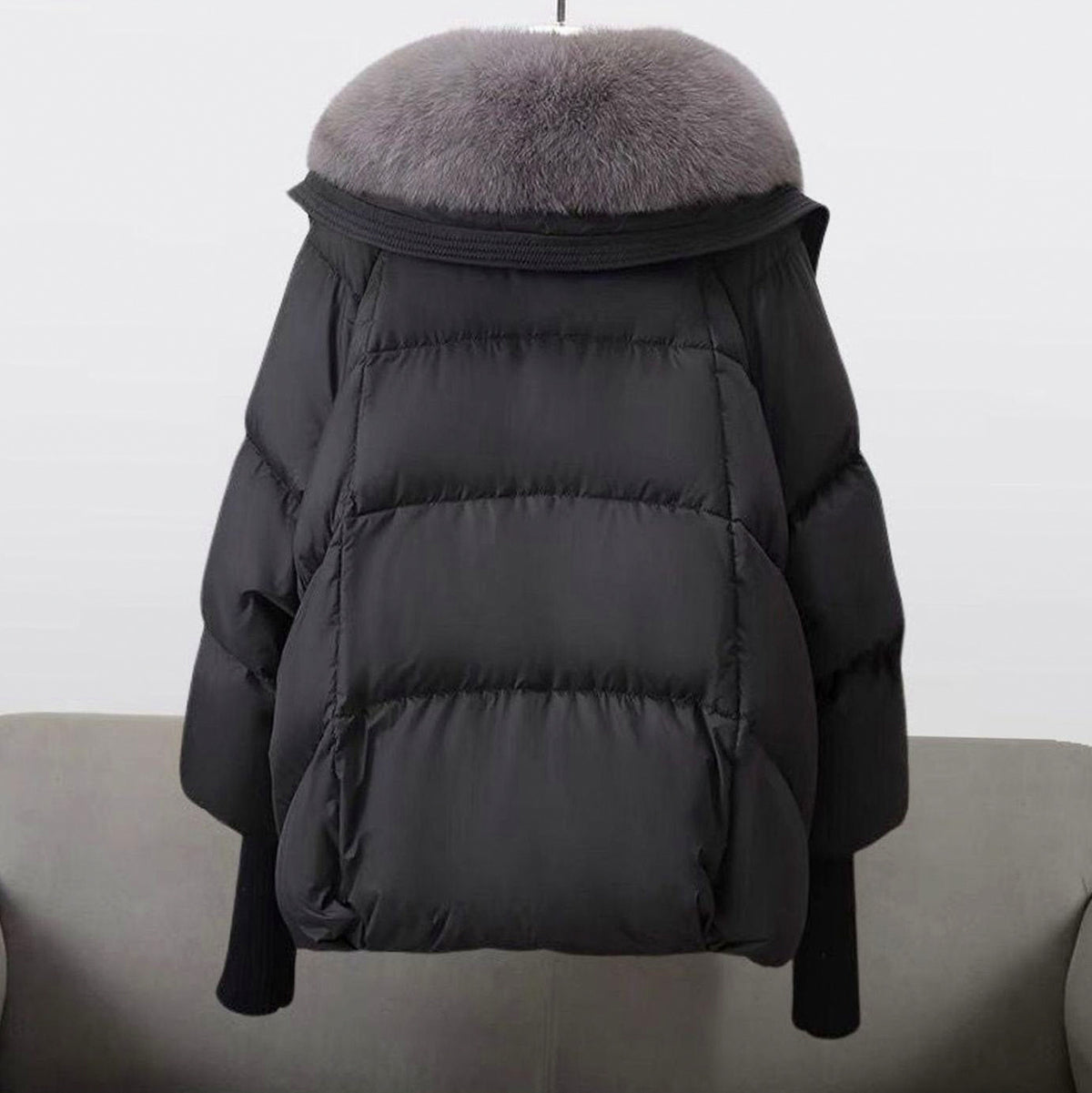 Quilted Faux Fur Collar Puffer Jacket