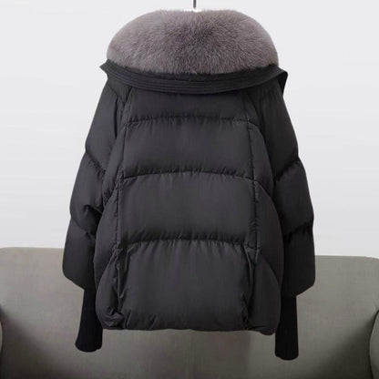 Quilted Faux Fur Collar Puffer Jacket