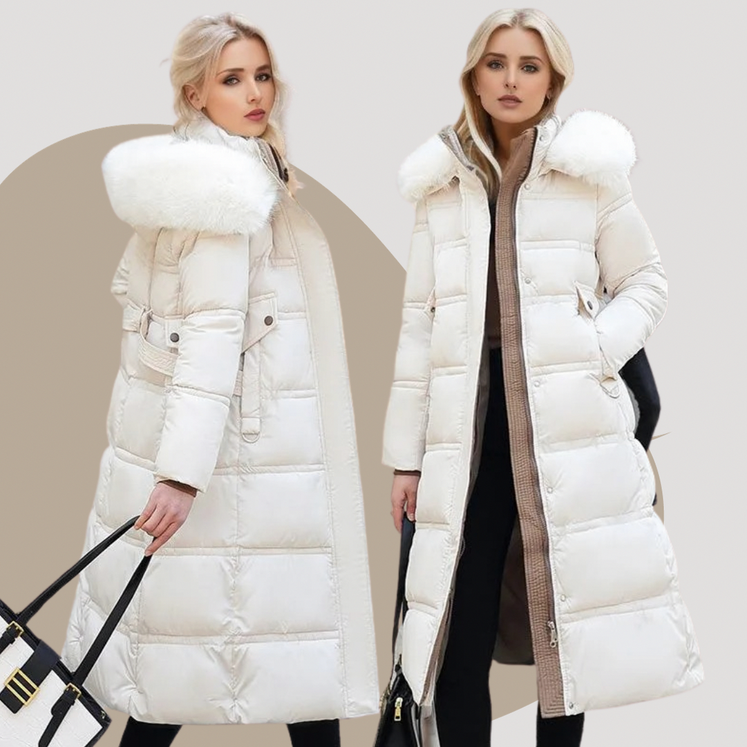 Faux Fur Trim Hooded Long Puffer Coat