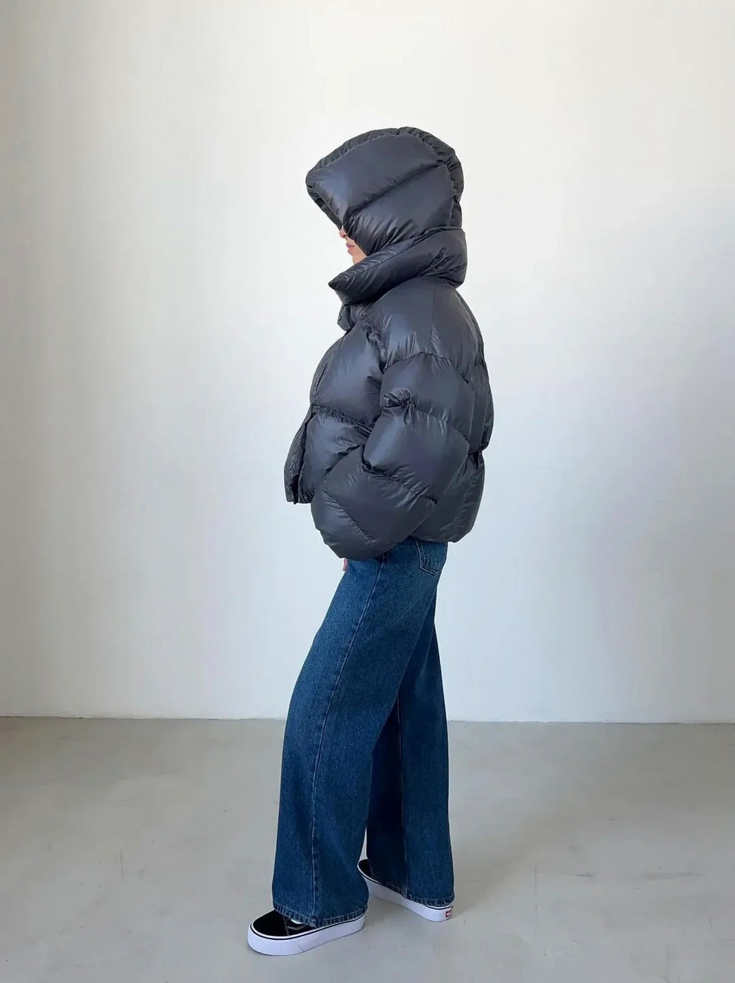 Quilted High Collar Puffer Jacket