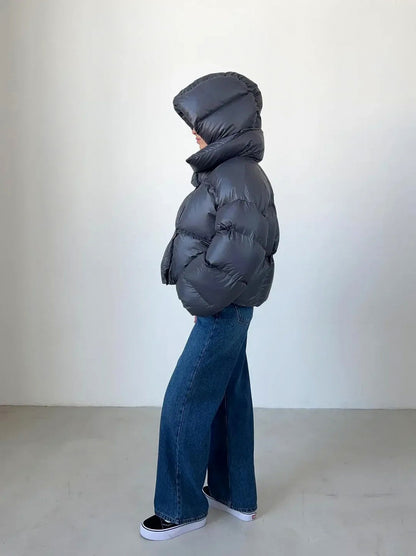 Quilted High Collar Puffer Jacket