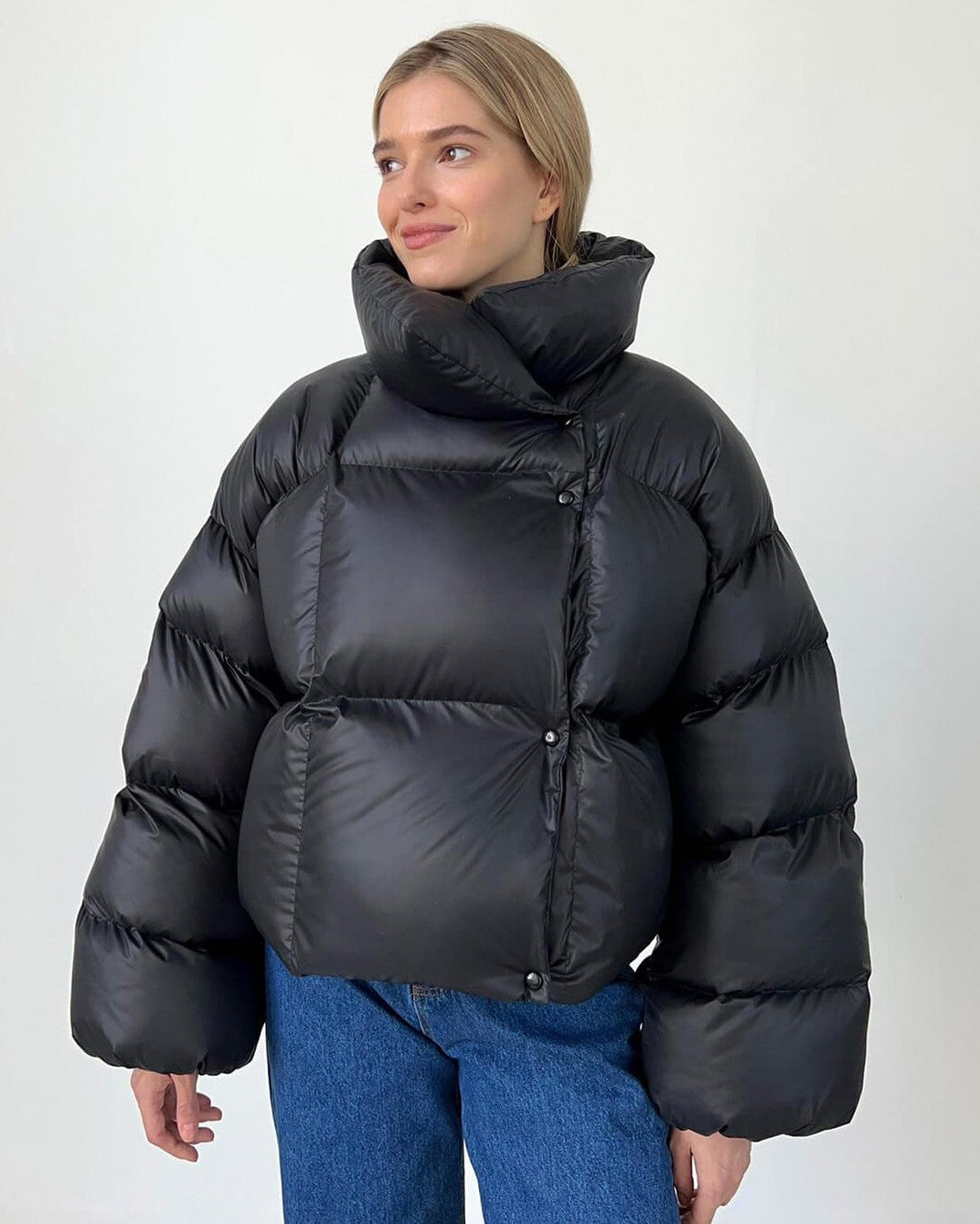 Quilted High Collar Puffer Jacket