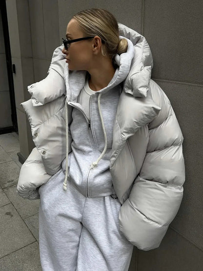 Quilted High Collar Puffer Jacket