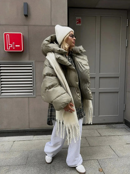 Quilted High Collar Puffer Jacket