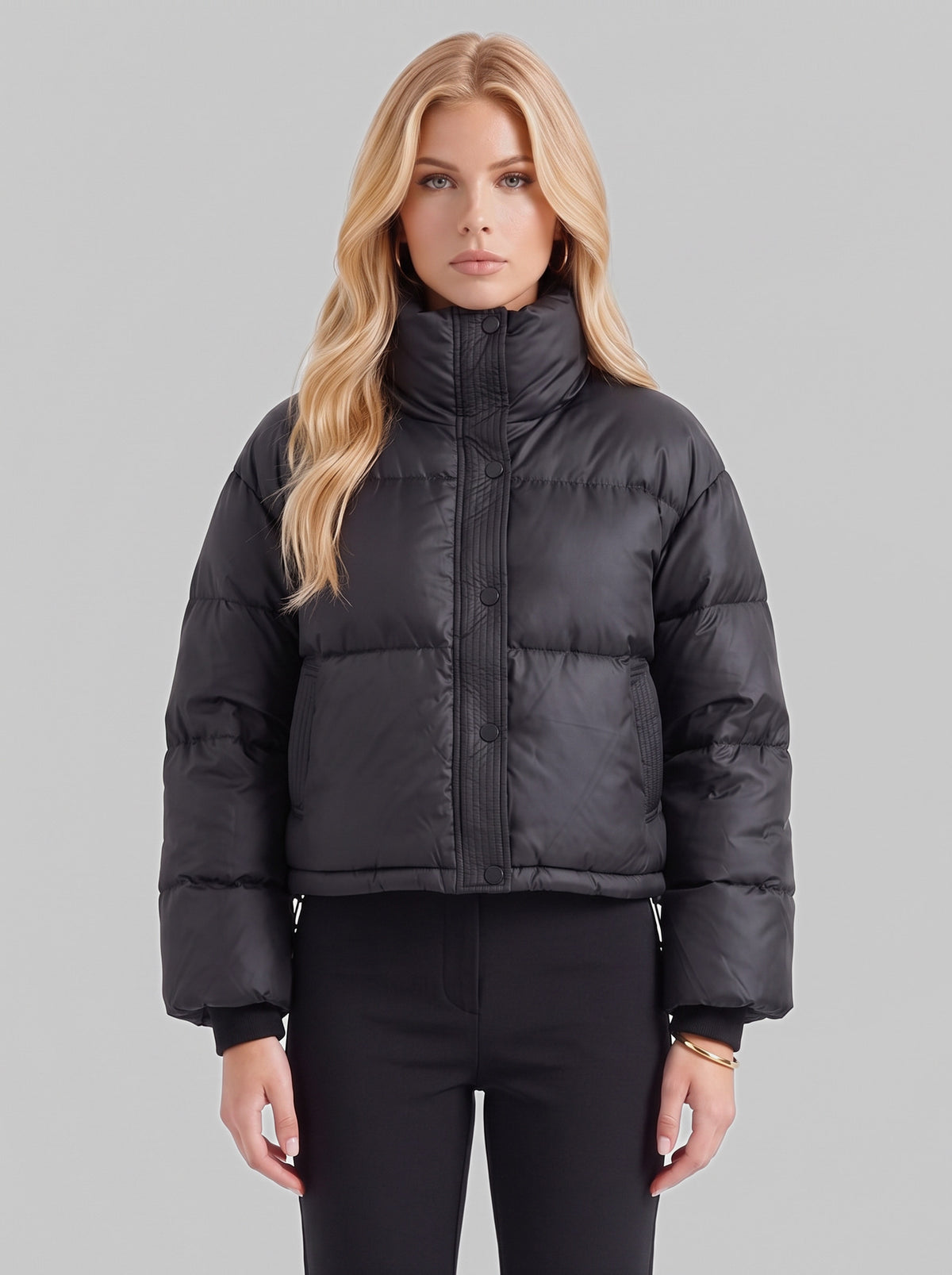 Quilted High Neck Puffer Jacket