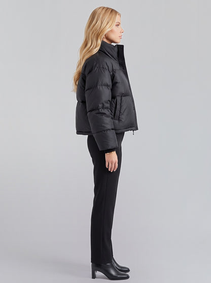 Quilted High Neck Puffer Jacket