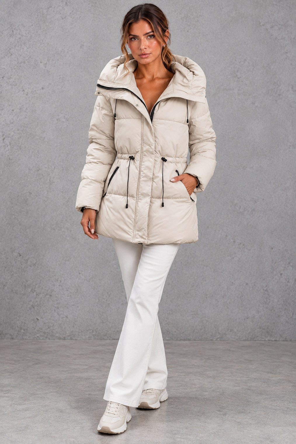 Quilted High Neck Puffer Jacket