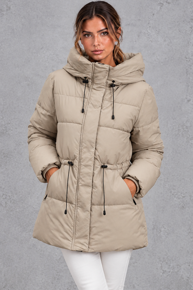 Quilted High Neck Puffer Jacket