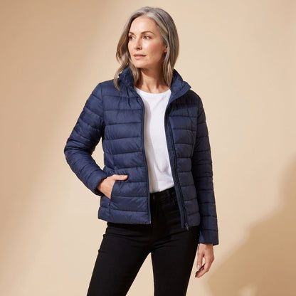 Quilted Hooded Long Sleeve Puffer Jacket