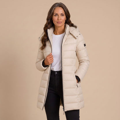 Quilted Hooded Long Sleeve Puffer Jacket