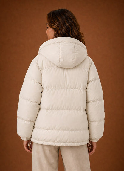 Quilted Hooded Long Sleeve Puffer Jacket