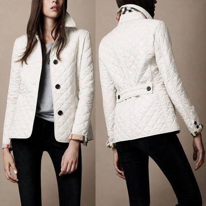Quilted Long Sleeve Collared Jacket