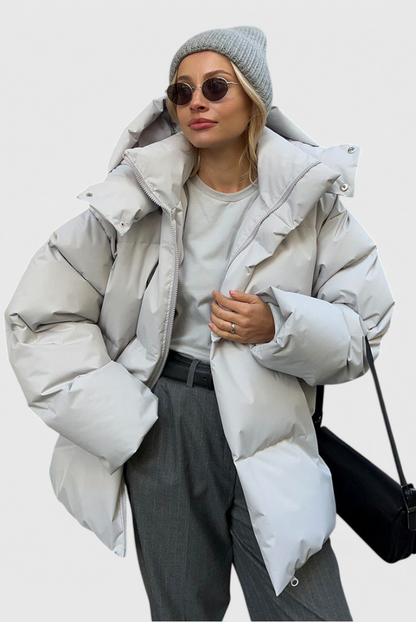 Quilted Oversized Hooded Puffer Jacket