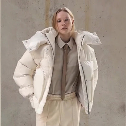 Quilted Oversized Stand Collar Puffer Jacket