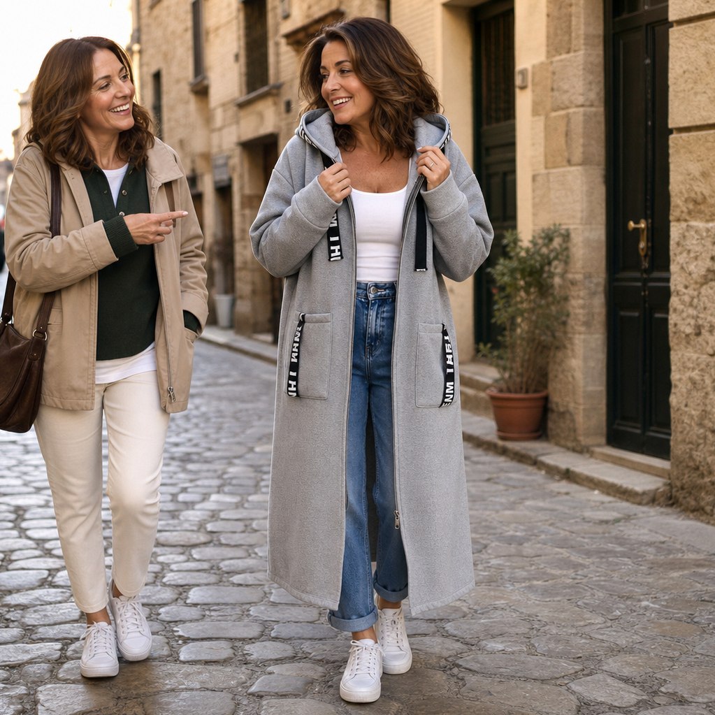 Ribbed Knit Hooded Long Sleeve Cardigan Coat