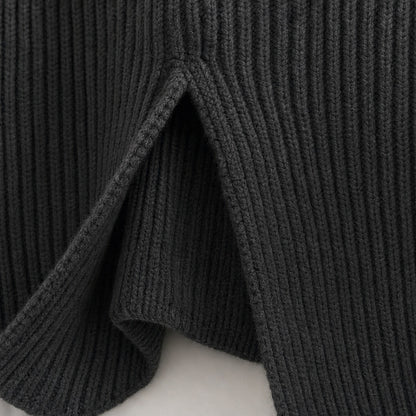Ribbed Knit Turtleneck Mini Sweater Dress