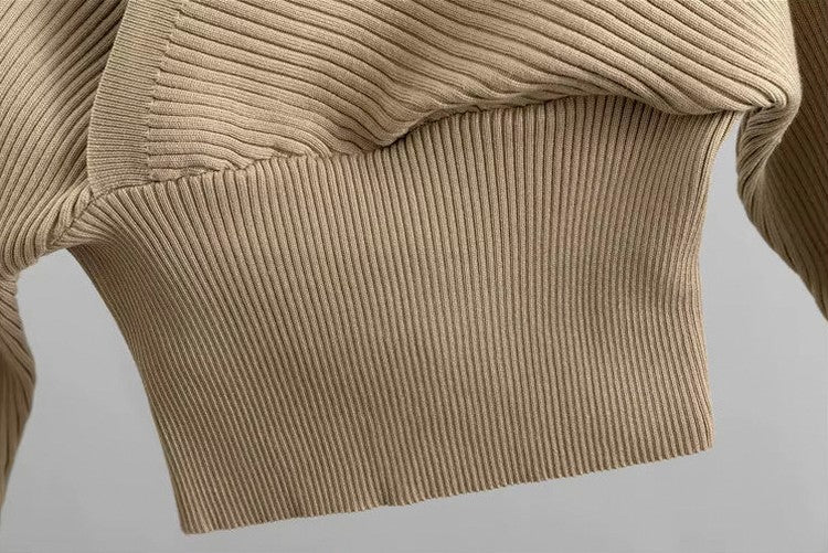 Ribbed Knit Wrap Two Piece Set