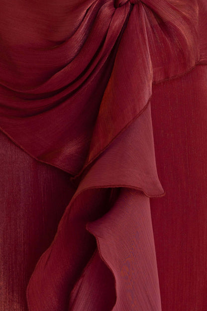 Satin One Shoulder Maxi Dress