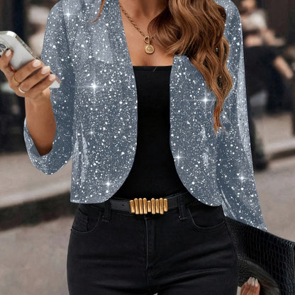 Sequin Long Sleeve Cropped Shrug