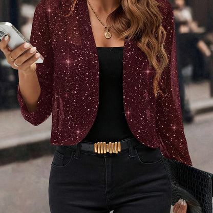 Sequin Long Sleeve Cropped Shrug
