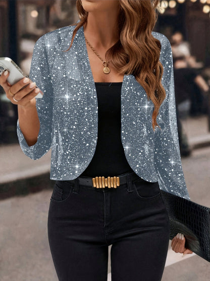 Sequin Long Sleeve Cropped Shrug