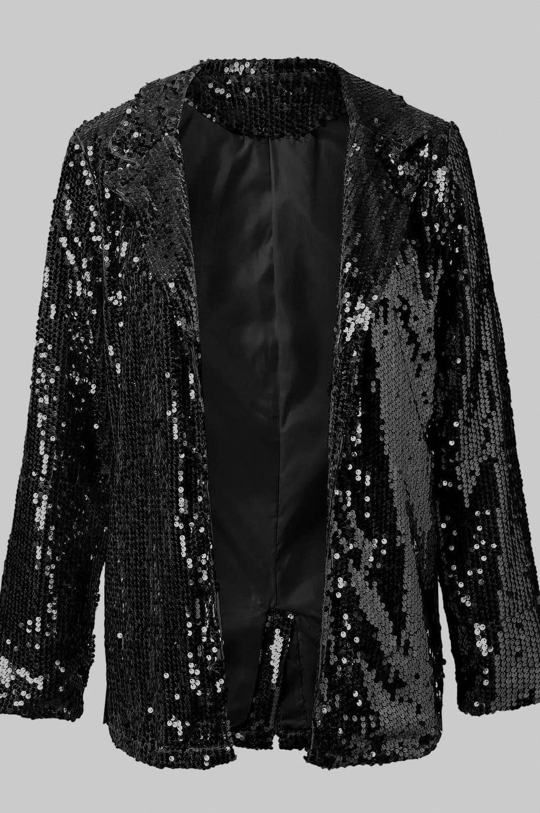 Sequin Long Sleeve Lapel Blazer