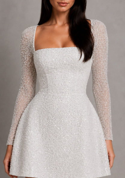 Sequin Long Sleeve Mini Dress