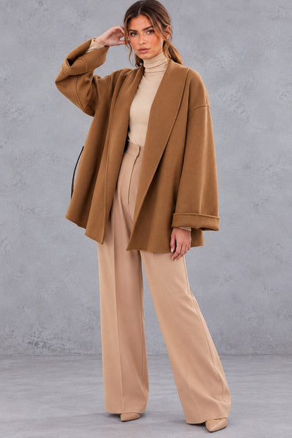 Shawl Collar Belted Wrap Jacket