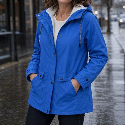 Sherpa Lined Hooded Long Sleeve Jacket
